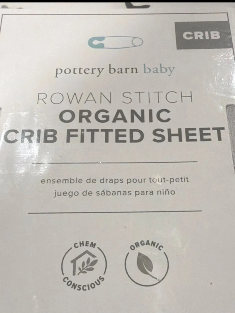 *NWT* Pottery Barn Baby Rowan Stitch Organic Cotton Crib Fitted Sheet Star Print